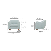 Moe's Home Collection Bria Light Blue Accent Chair