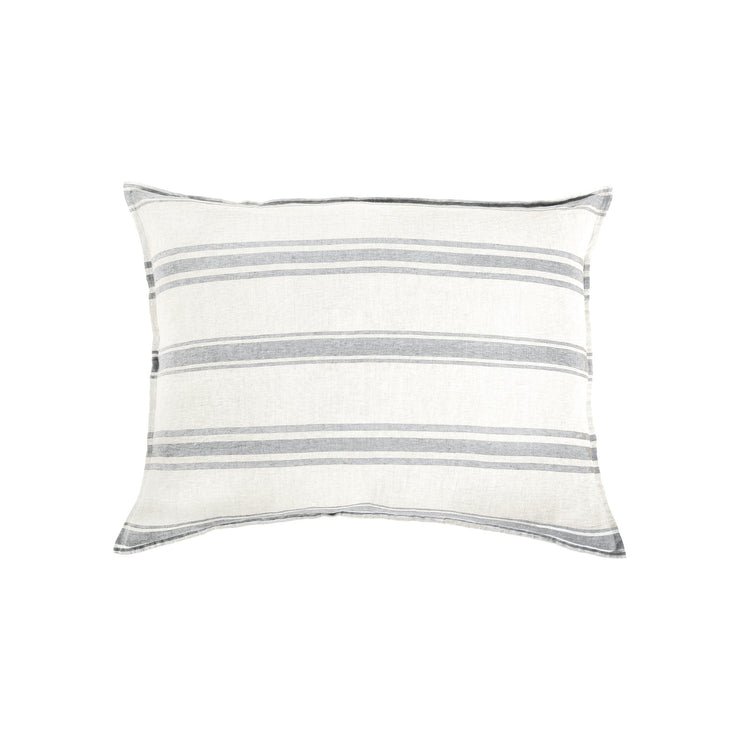 Pom Pom at Home Jackson Cream & Grey Striped Linen Duvet Cover and Pillow Shams ~ Available in Queen and King Sizes