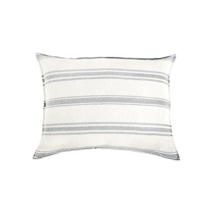 Pom Pom at Home Jackson Cream & Grey Striped Linen Duvet Cover and Pillow Shams ~ Available in Queen and King Sizes