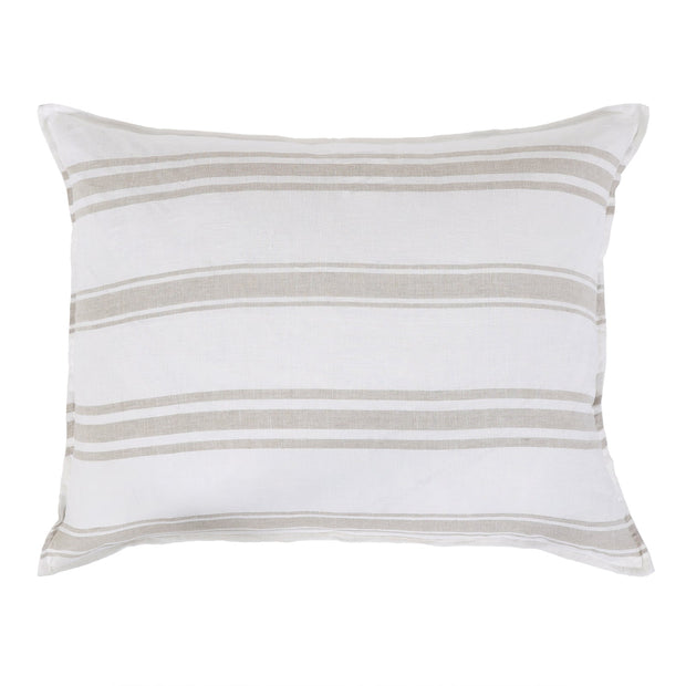 Pom Pom at Home Jackson White & Natural Striped Linen Duvet Cover & Pillow Shams ~ Available in Queen and King Sizes