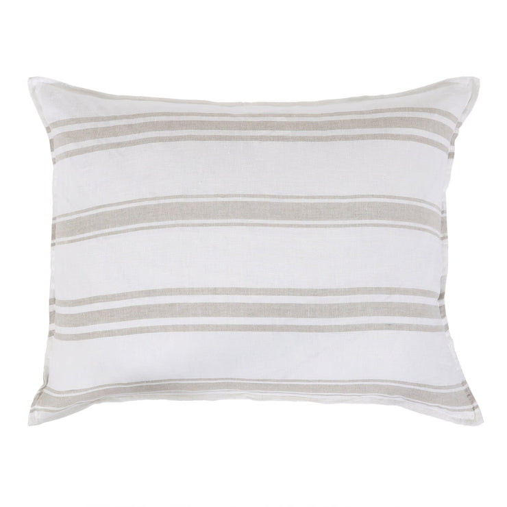 Pom Pom at Home Jackson White & Natural Striped Linen Duvet Cover & Pillow Shams ~ Available in Queen and King Sizes