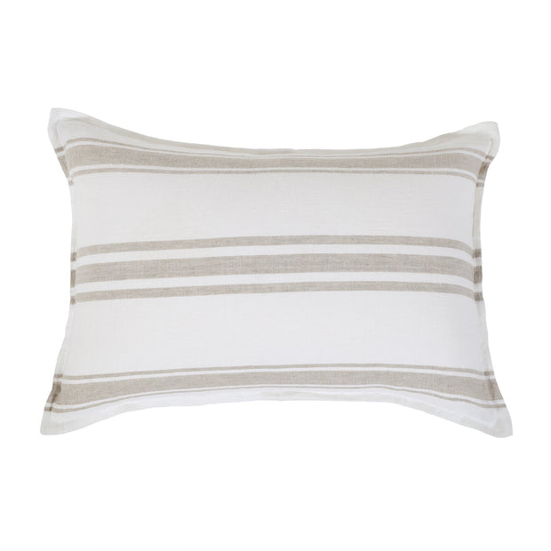 Pom Pom at Home Jackson White & Natural Striped Linen Duvet Cover & Pillow Shams ~ Available in Queen and King Sizes