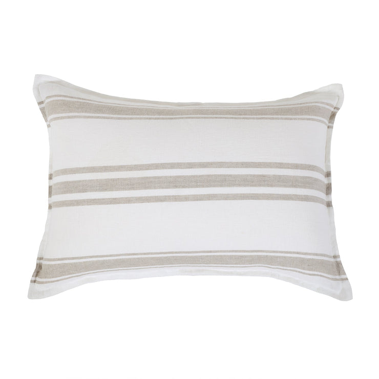 Pom Pom at Home Jackson White & Natural Striped Linen Duvet Cover & Pillow Shams ~ Available in Queen and King Sizes