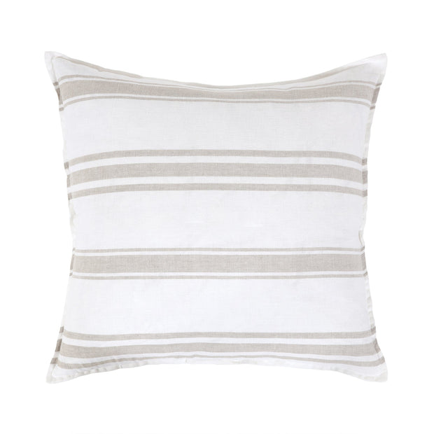 Pom Pom at Home Jackson White & Natural Striped Linen Duvet Cover & Pillow Shams ~ Available in Queen and King Sizes