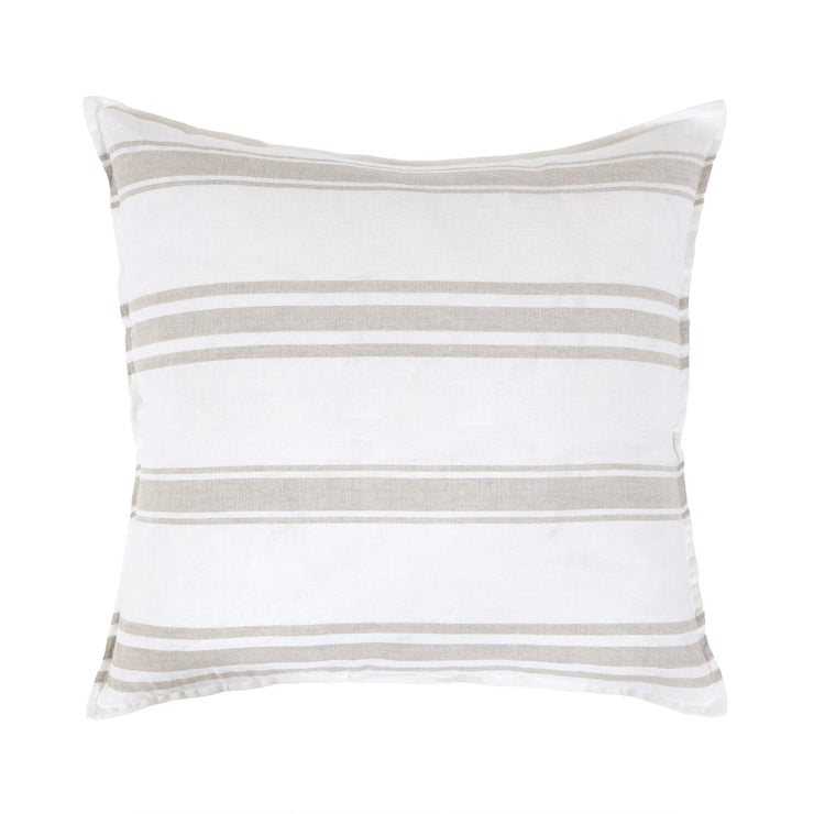 Pom Pom at Home Jackson White & Natural Striped Linen Duvet Cover & Pillow Shams ~ Available in Queen and King Sizes