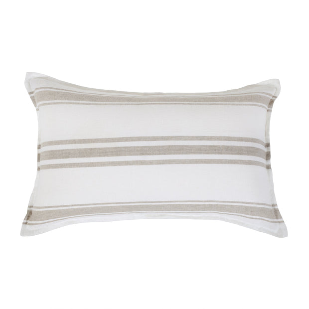 Pom Pom at Home Jackson White & Natural Striped Linen Duvet Cover & Pillow Shams ~ Available in Queen and King Sizes