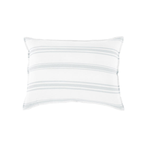 Pom Pom at Home Jackson White & Ocean Striped Linen Duvet Cover and Pillow Shams ~ Available in Queen and King Sizes