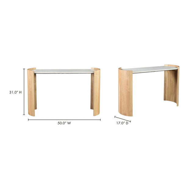 Moe’s Home Collection Dala Marble and Oak Console Table