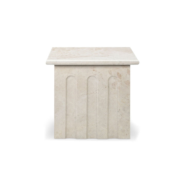 Moe's Home Collection Forum Side Cream Marble Side Table