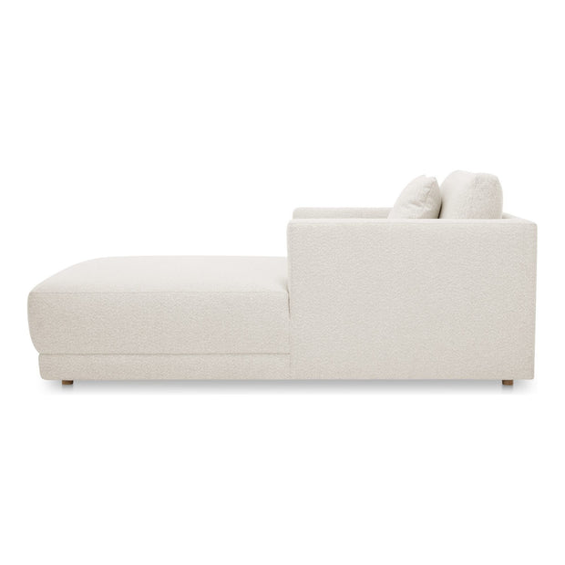 Moe’e Home Collection Bryn Oyster Boucle Velvet Chaise