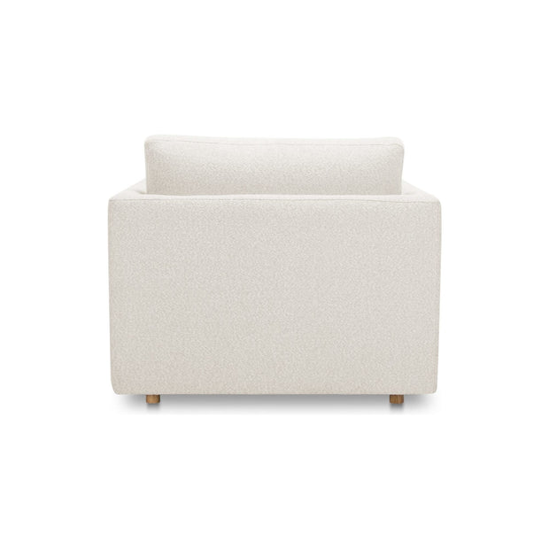 Moe’e Home Collection Bryn Oyster Boucle Velvet Chaise