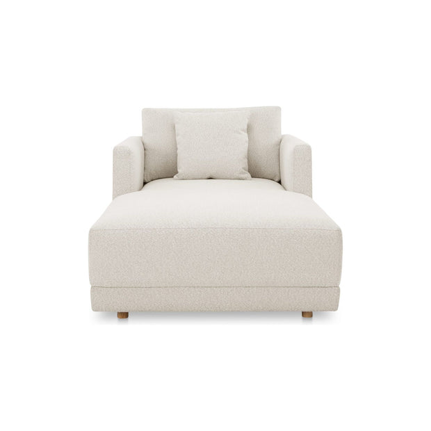 Moe’e Home Collection Bryn Oyster Boucle Velvet Chaise