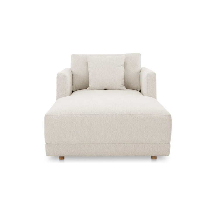 Moe’e Home Collection Bryn Oyster Boucle Velvet Chaise