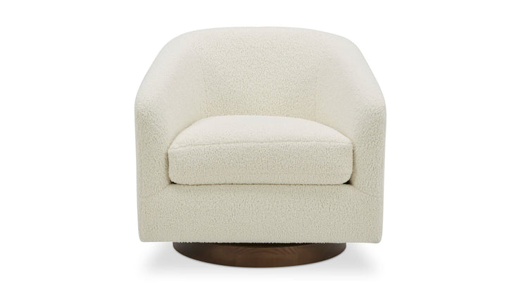 Moe's Home Collection Oscy White Faux Shearling Swivel Chair