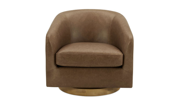 Moe's Home Collection Oscy Tan Leather Swivel Chair