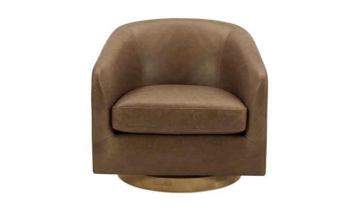 Moe's Home Collection Oscy Tan Leather Swivel Chair