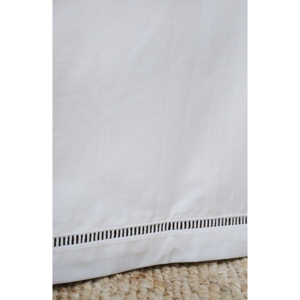 Pom Pom at Home Como White Ladder Stitch Cotton Sateen Bedskirt ~ Available in Twin, Queen and King Sizes