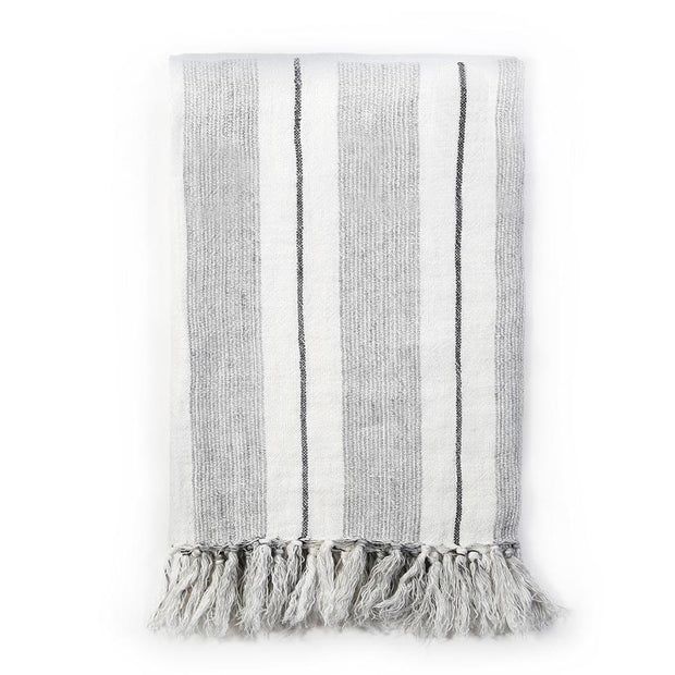 Pom Pom at Home Laguna Linen Striped Blanket ~ Available in 2 Colors