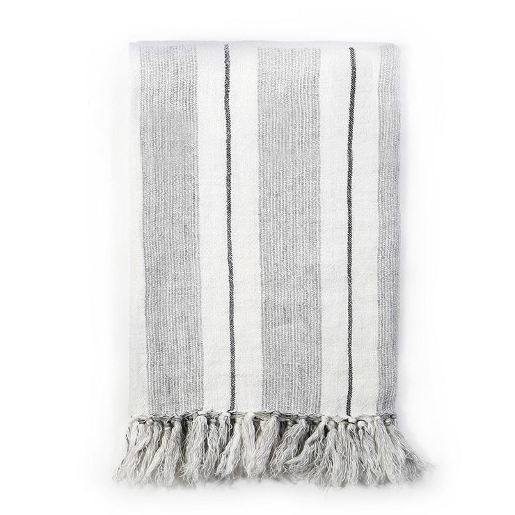 Pom Pom at Home Laguna Linen Striped Blanket ~ Available in 2 Colors