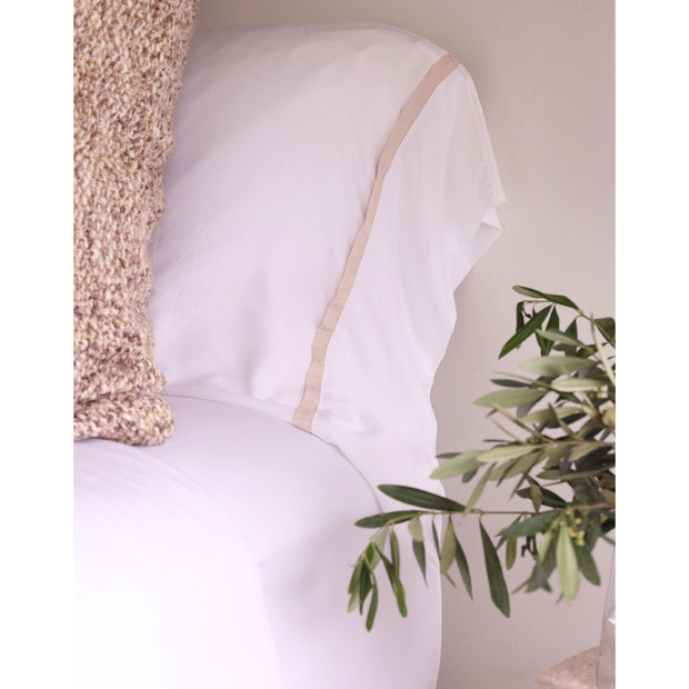 Pom Pom at Home Langston Bamboo Sateen Sheet Set ~ Sand Flange ~ Available in Twin, Queen and King Sizes
