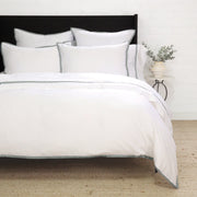 Pom Pom at Home Langston Bamboo Sateen Duvet Cover Set ~ Ocean Flange ~ Available in Twin, Queen and King Sizes