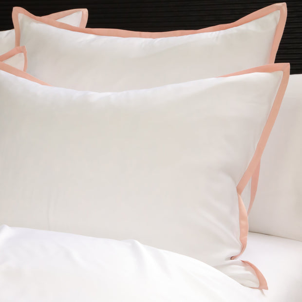 Pom Pom at Home Langston Bamboo Sateen Duvet Cover Set ~  Pink Flange ~ Available in Twin, Queen and King Sizes