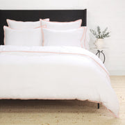 Pom Pom at Home Langston Bamboo Sateen Duvet Cover Set ~  Pink Flange ~ Available in Twin, Queen and King Sizes