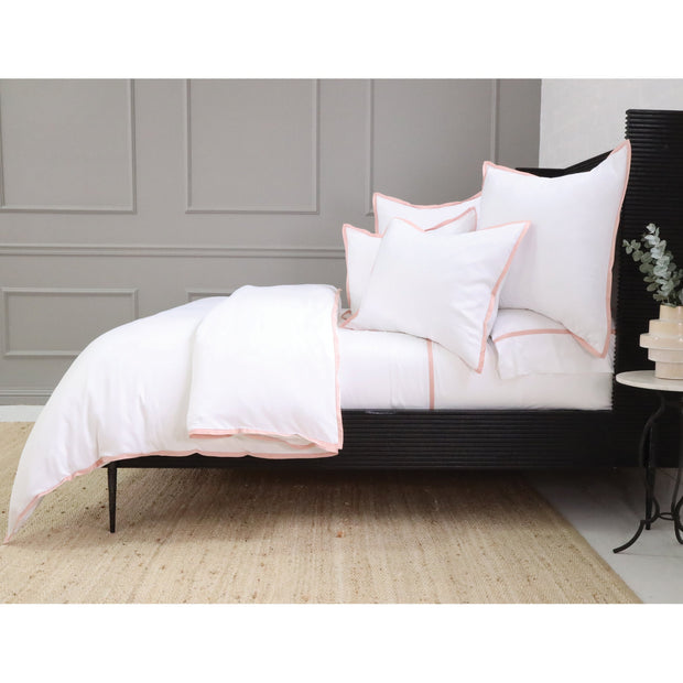 Pom Pom at Home Langston Bamboo Sateen Duvet Cover Set ~  Pink Flange ~ Available in Twin, Queen and King Sizes