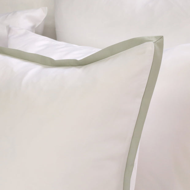 Pom Pom at Home Langston Bamboo Sateen Duvet Cover Set ~ Sea Glass Flange ~ Available in Twin, Queen and King Sizes