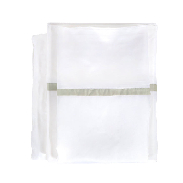 Pom Pom at Home Langston Bamboo Sateen Sheet Set ~ Sea Glass Flange ~ Available in Twin, Queen and King Sizes