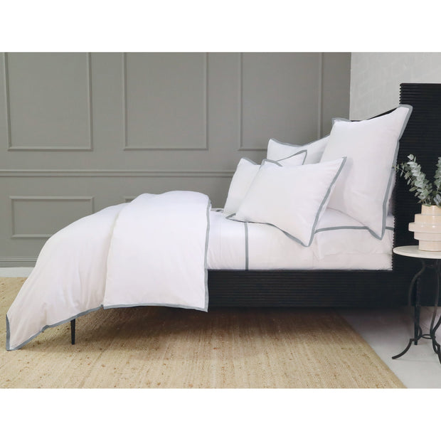 Pom Pom at Home Langston Bamboo Sateen Duvet Cover Set ~ Ocean Flange ~ Available in Twin, Queen and King Sizes