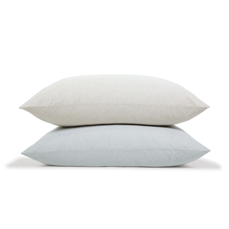 Pom Pom at Home Luke Light Blue Striped Duvet Cover and Pillow Shams ~ Available in Twin, Queen and King Sizes