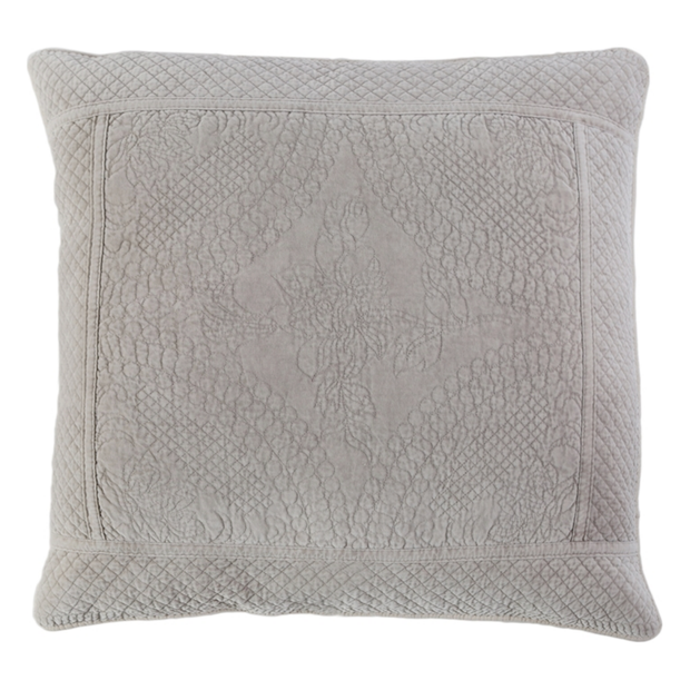 Pom Pom at Home Marseille Taupe Cotton Velvet Diamond Quilted Coverlet and Euro Shams ~ Available in Queen and King Sizes