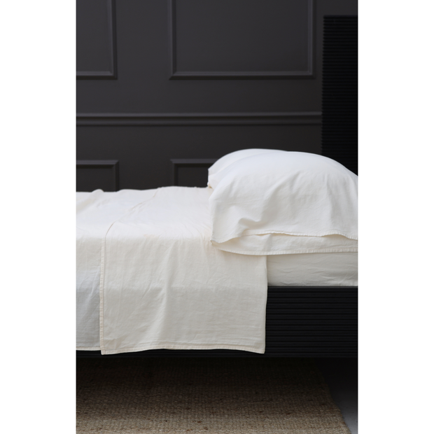 Pom Pom at Home Mateo Greige Crinkled Cotton Sheet Set ~ Available in Twin, Queen and King Sizes