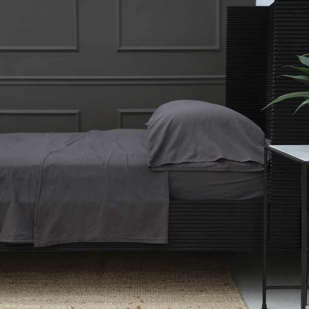 Pom Pom at Home Mateo Midnight Crinkled Cotton Sheet Set ~ Available in Twin, Queen and King Sizes
