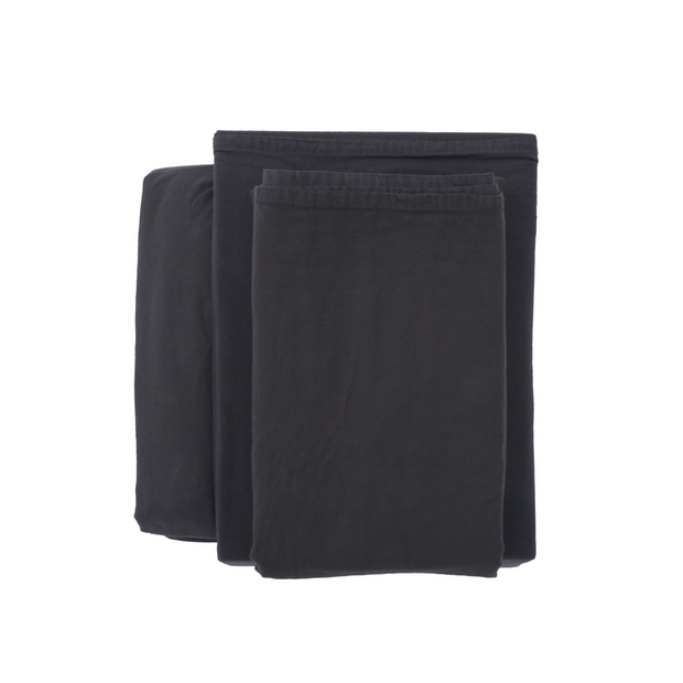 Pom Pom at Home Mateo Midnight Crinkled Cotton Sheet Set ~ Available in Twin, Queen and King Sizes