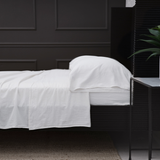 Pom Pom at Home Mateo White Crinkled Cotton Sheet Set ~ Available in Twin, Queen and King Sizes