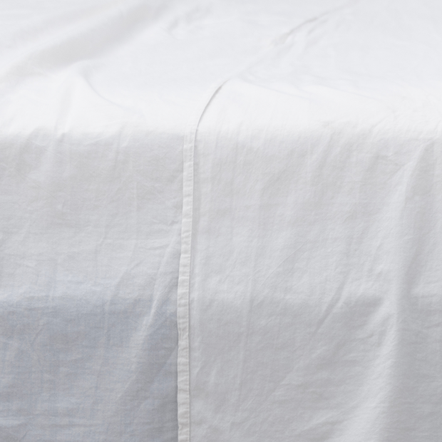 Pom Pom at Home Mateo White Crinkled Cotton Sheet Set ~ Available in Twin, Queen and King Sizes