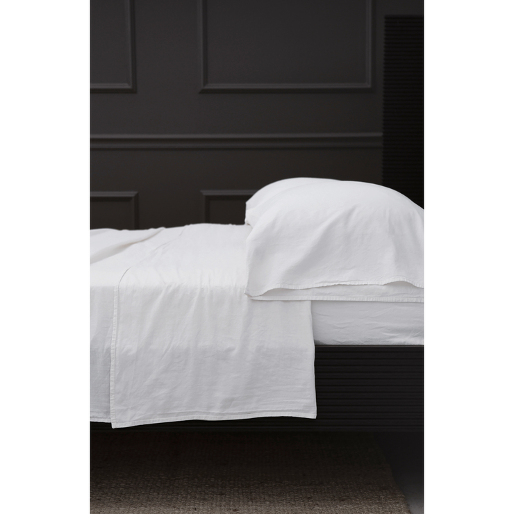 Pom Pom at Home Mateo White Crinkled Cotton Sheet Set ~ Available in Twin, Queen and King Sizes