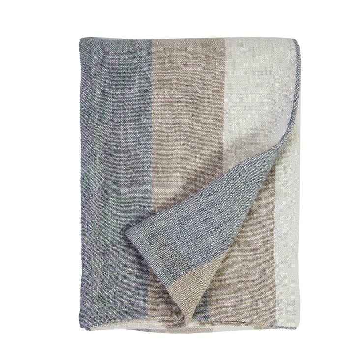 Pom Pom at Home Monterey Ocean and Natural Blanket ~ Available in Queen and King Sizes