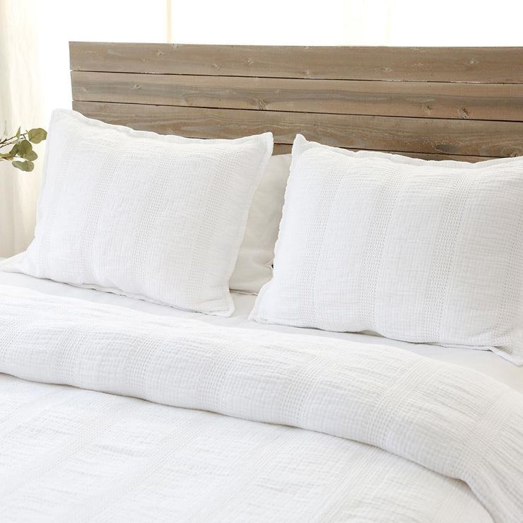Pom Pom at Home Nantucket White Matelasse Coverlet and Pillow Shams ~ Available in Twin, Queen and King Sizes