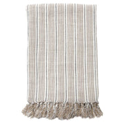 Pom Pom at Home Newport Natural and Midnight Striped Linen Blanket ~ Available in Queen and King Sizes