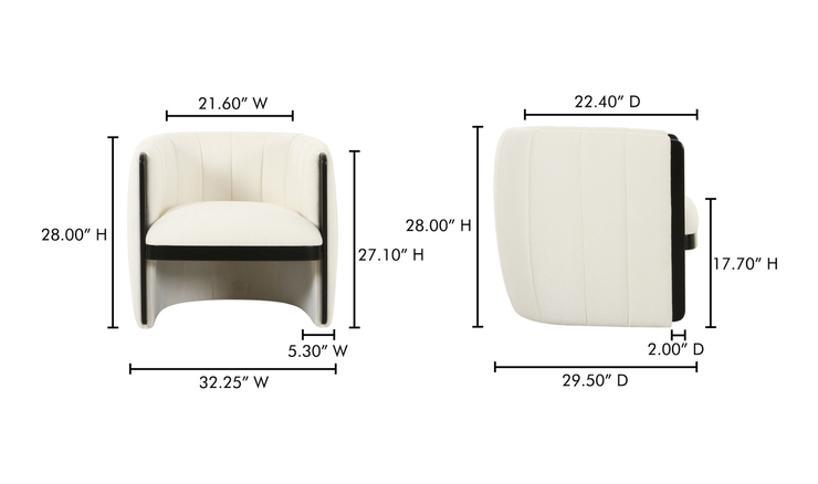 Moe’s Home Collection Francis White Accent Chair