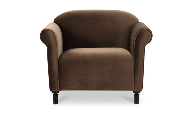 Moe's Home Collection Harmony Dark Brown Faux Mohair Accent Chair