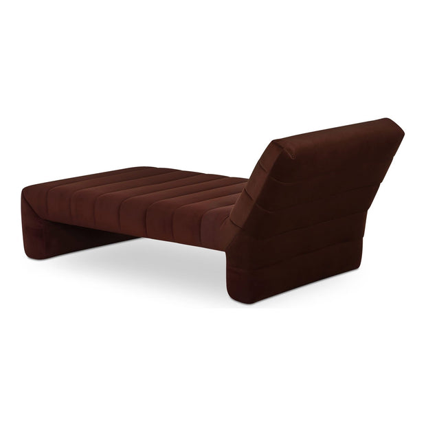 Moe’s Home Collection Verity Warm Brown Velvet Chaise