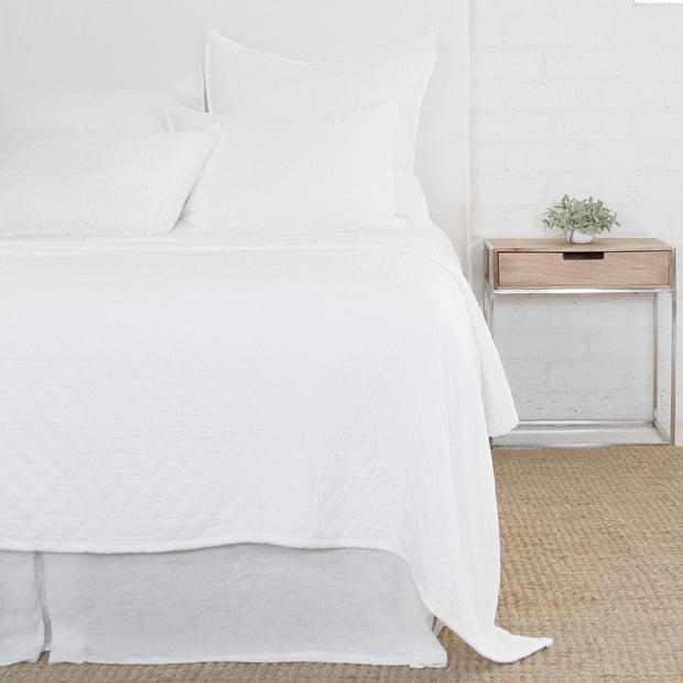 Pom Pom at Home Ojai White Matelasse Coverlet and Pillow Shams ~ Available in Twin, Queen and King Sizes