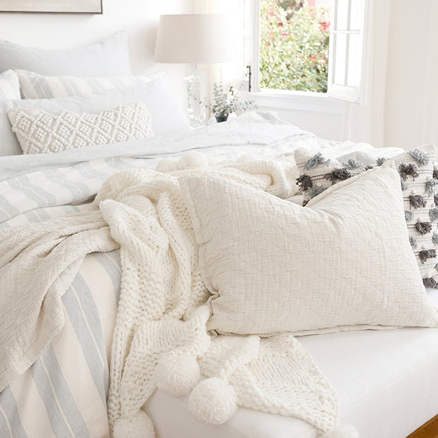 Pom Pom at Home Ojai Greige Matelasse Coverlet and Pillow Shams ~ Available in Twin, Queen and King Sizes