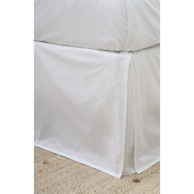 Pom Pom at Home Paneled White Cotton Sateen Bedskirt ~ Available in Twin, Queen and King Sizes