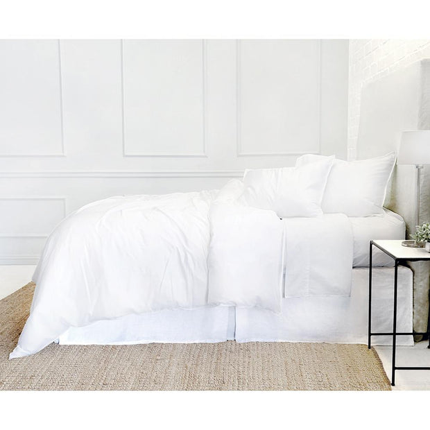Pom Pom at Home Parker White Bamboo Sateen Duvet Cover Set ~ Available in Twin, Queen and King Sizes