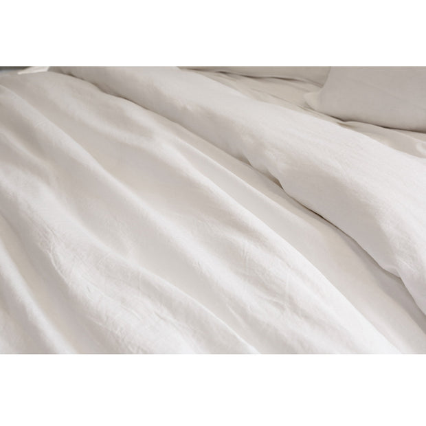 Pom Pom at Home Parker White Linen Duvet Cover Set ~ Available in Twin, Queen and King Sizes